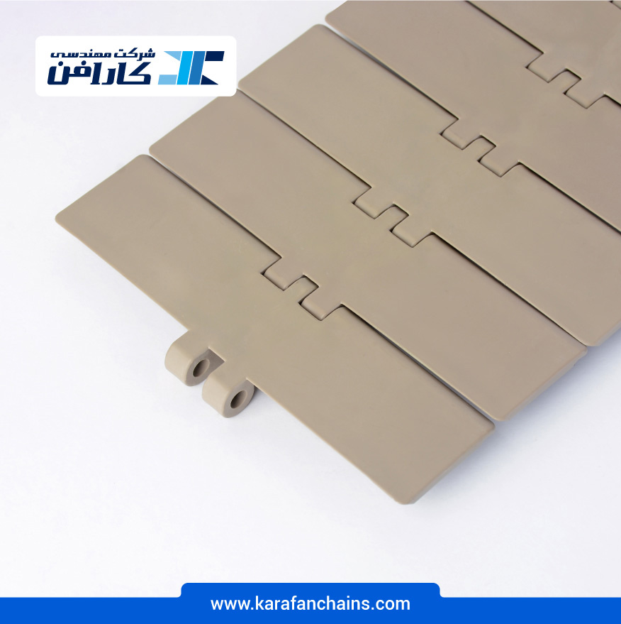 زنجیر تخت حرکت مستقیم پلیمری گام 38.1 میلمیتر عرض 152.4 میلیمتر در کارافن