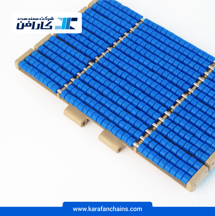 زنجیر تخت غلطک دار حرکت مستقیم گام 38.1 میلیمتر و عرض 304.8 میلیمتر در کارافن